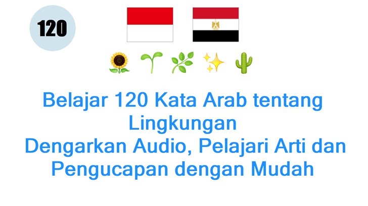 Belajar 120 Kata Arab tentang Lingkungan: Dengarkan Audio, Pelajari Arti dan Pengucapan dengan Mudah